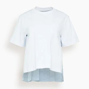 Sacai, 2,White Blue Short Sleeve Layered Top